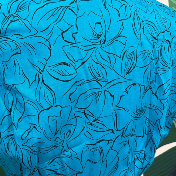 Vintage Turquoise and Black Double-Breasted Rockabilly Dress - Picture 7 of 8